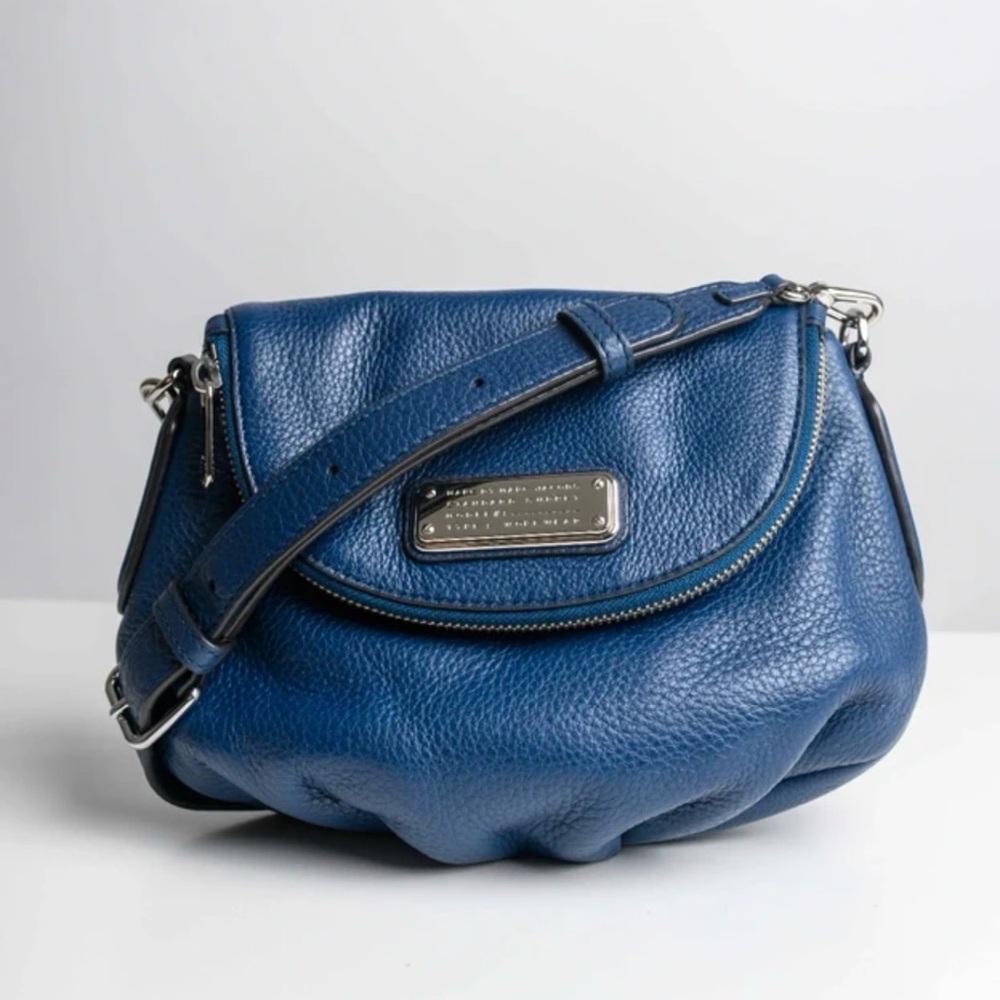 Marc by Marc Jacobs Classic Q Natasha leather crossbody bag in dark blue/cobalt